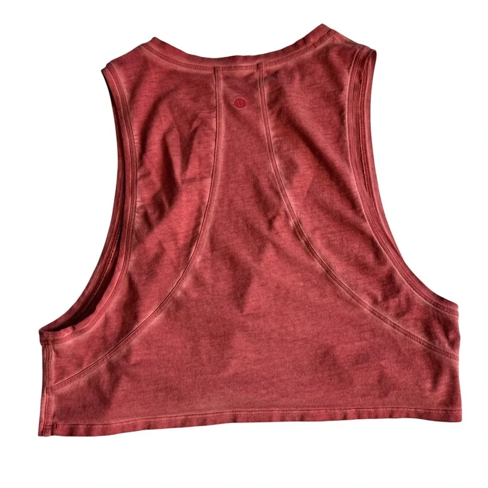 Lululemon Muscle Love Crop Tank Top Fade Washed Brick Rose Athletic Womens 4